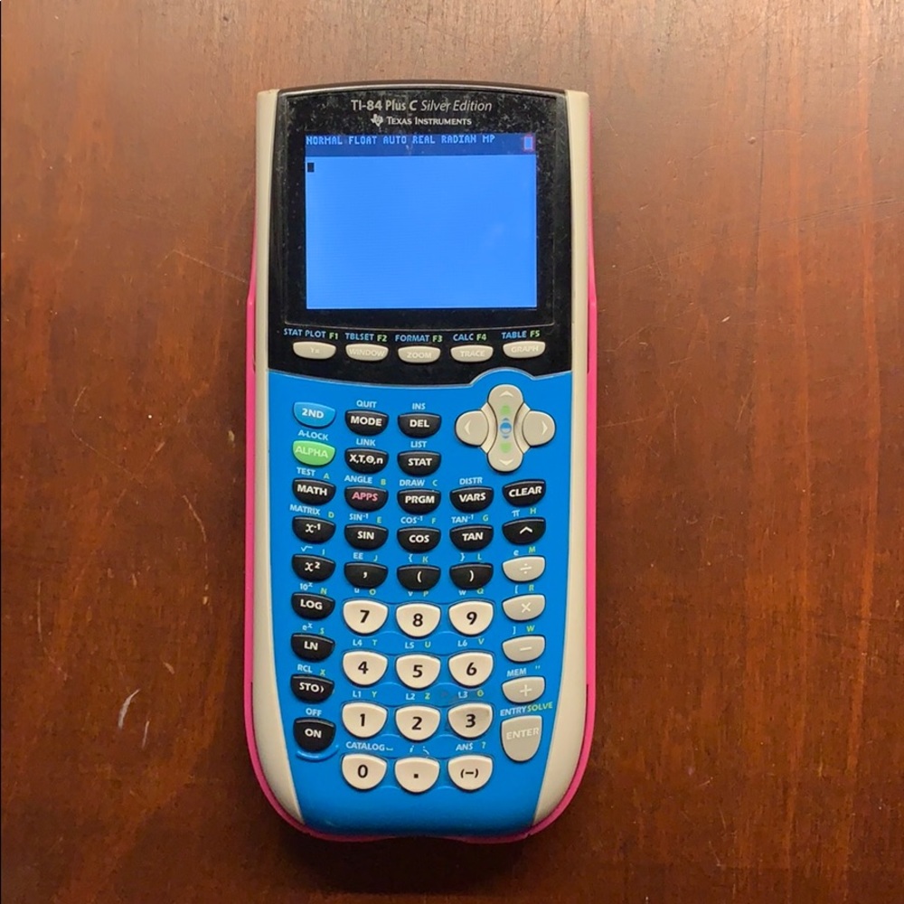 ti 84 plus c silver edition. Pink and blue